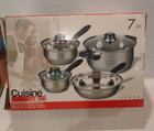 CUISINE SELECT 7 PIECE stainless STEEL COOKWARE SET PANS LIDS
