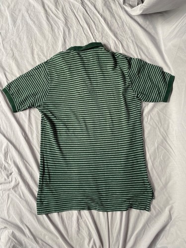 Ralph Lauren, Men's Green and White Stripe Polo Top Shirt, Size Medium - Used - Picture 4 of 4