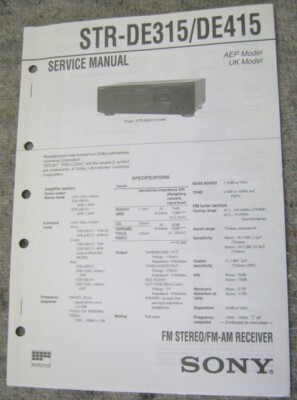 Sercice Manual SONY Receiver STR-DE315/415
