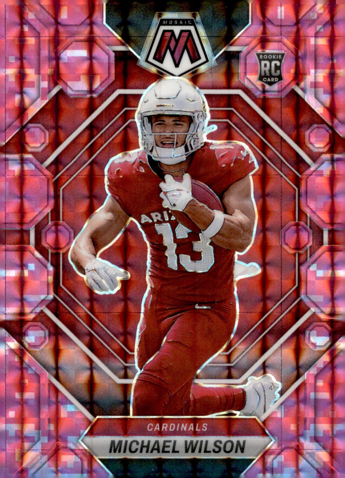 2023 Panini Mosaic - Rookies Camo Pink Mosaic Prizm #350 Michael Wilson (RC)