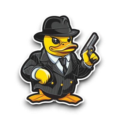 Funny Rubber Duck Gangster V2 Vinyl Sticker Decal Car Window