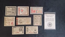 COLONIAL CURRENCY EIGHT NOTES FULL COLOR REVOLUTIONARY WAR REPRODUCTION ~ NEW 