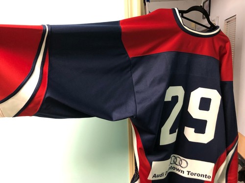 USED CUSTOMIZED GOALIE CUT ICE HOCKEY JERSEY HOCKEY FOR HOOTERS TORONTO CHARITY - Picture 21 of 23