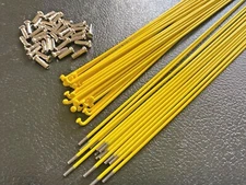 Bicycle Spokes & Nipples - 14G Stainless Steel - YELLOW (CHOOSE YOUR LENGTH)