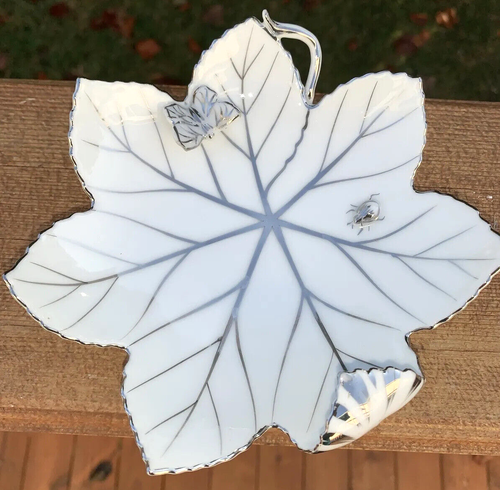 Vintage Leaf Trinket Dish 3D Made in Japan Sandrea Trinket Dish Jewelry Dish - Picture 9 of 10