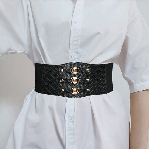 Elastic Wide Corset Belts For Womens Waist Dress Waistband Stretch Cummerbunds - Bild 4 von 12