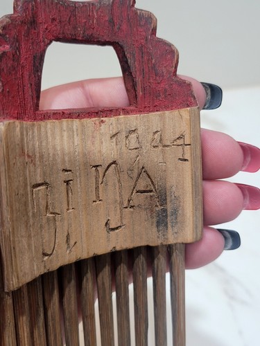 Vintage Japanese 1944 Bamboo Hair Comb - Picture 4 of 7