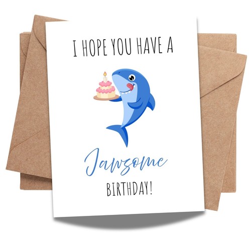 Hilarious Birthday Card – Funny Shark Pun for Kids, Teens, Friends – USA Made - Bild 6 von 7
