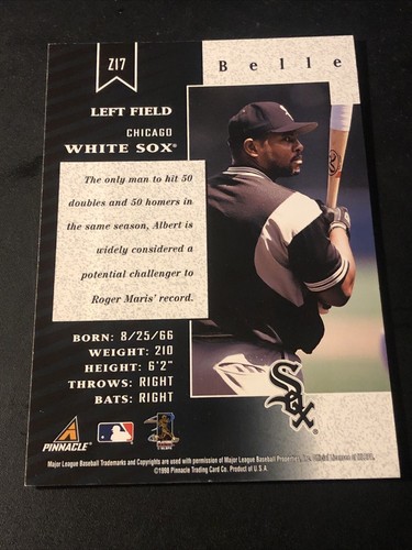 1998 Zenith Impulse 5x7 Albert Belle #Z17 - Picture 2 of 2