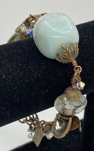 Wunderschönes Joncar Kristall Edelstein Lampwork Bronze Armband - Bild 4 von 5