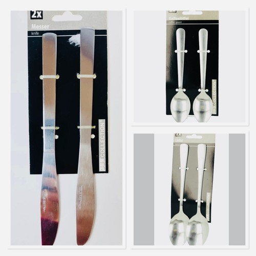 Besteck Löffel Kaffeelöffel Messer 2er Set Edelstahl Silber Rostfrei - Bild 1 von 7