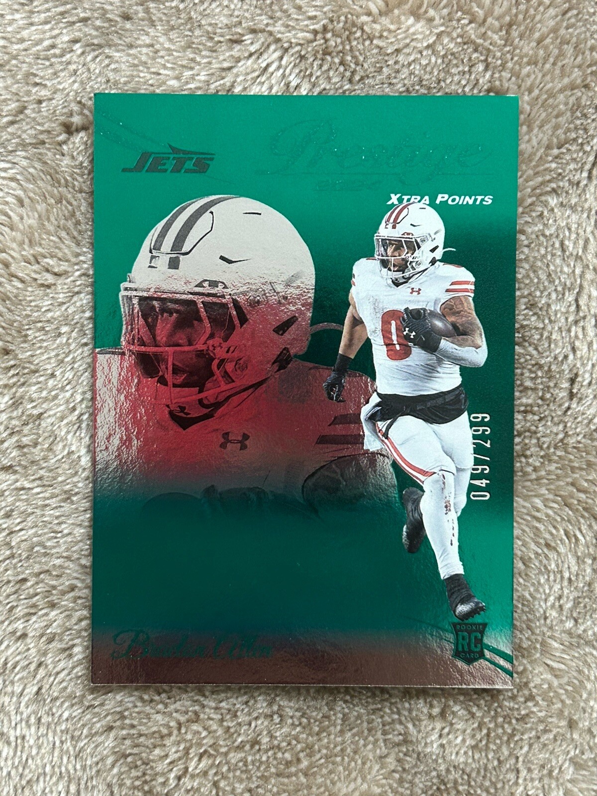 Braelon Allen 2024 Panini Prestige Rookie Green Xtra Points /299 #365 Jets
