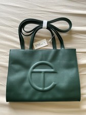 telfar small dark olive shopping bolsa
