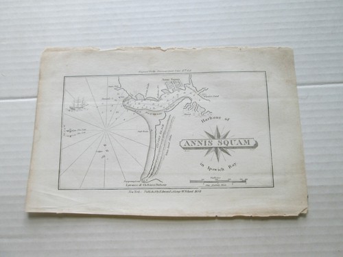 Carta BLUNT DE 1854 "ANNIS SQUAM", 7" de ancho por 4" de alto.  #1 - Imagen 1 de 2