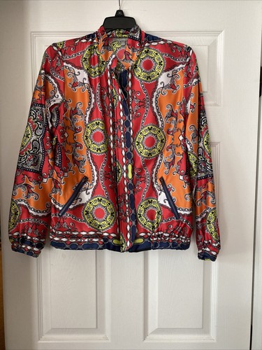 Ny Collection Pattern Bomber Jacket So S MSRP: $70 - Picture 2 of 7