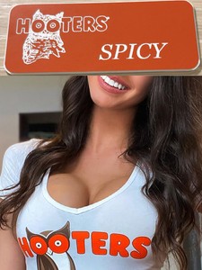 HOOTERS Girl Uniform Pin Badge Collectible Costume HALLOWEEN TAGS PICK YOUR NAME
