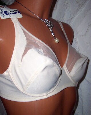 VINTAGE Simone Perele sexy schimmernder Pin Up BH 70 B beige NEU (FF45)