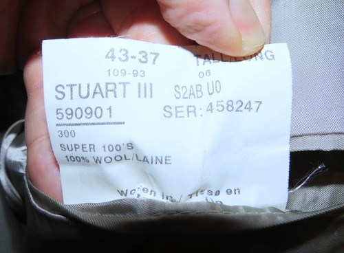 Paul Stuart Recent Super 100 Gray Birdseye Woven in Italy Two Button Suit 43L - Picture 16 of 17