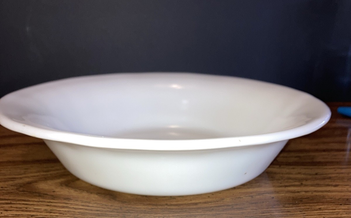 Vintage~Corning® Crown White Milk Glass Serving Bowl~9.25