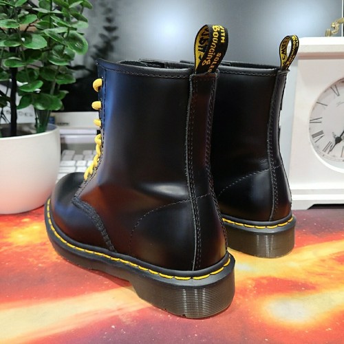 WORN ONCE! LOOK NEW! Dr Martens 1460 Smooth Leather Black Boots Size UK 4 - Picture 4 of 24