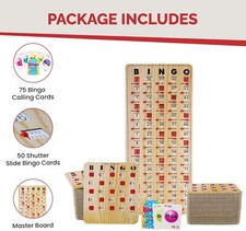 Jam-Proof Bingo Cards with Sliding Windows 50 Reusable Shutter Cards 75 Cards