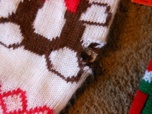 7 KNIT CHRISTMAS STOCKINGS SOCKS SANTA SNOWMAN REINDEER TEDDY BEAR - Picture 6 of 24