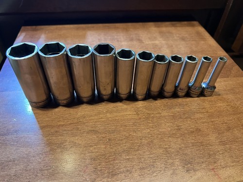 SNAP-ON TOOLS 3/8” Dr. Deep SAE 6pt Sockets. Ready To Help You Work! 211SFSY