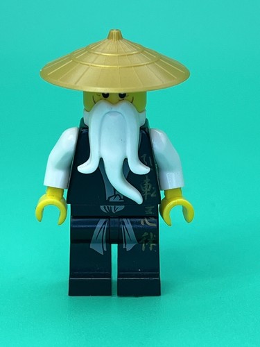 LEGO Ninjago Sensei Wu Black Robe Minifigure 2507 2521 2255 njo026 w/ Hat - Picture 2 of 7