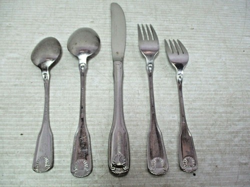 1 Set - 5 Piece Place Setting REED & BARTON Stainless Flatware "Sanibel"   - Picture 2 of 12