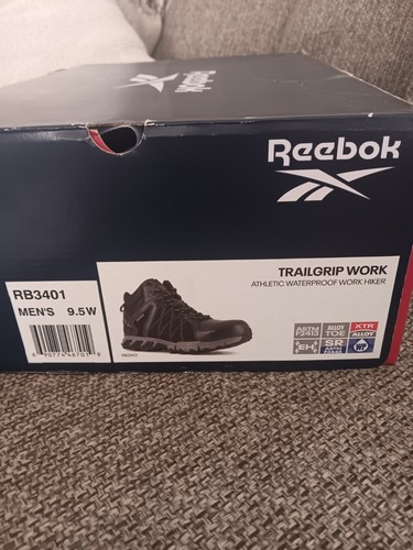 reebok trailgrip alloy toed Size 9.5 waterproof, black, alloy toed. Slip resista - Picture 4 of 4