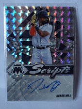 2022 PANINI MOSAIC BASEBALL DEREK HILL SCRIPTS SC-DH SILVER PRIZMS AUTO TIGERS