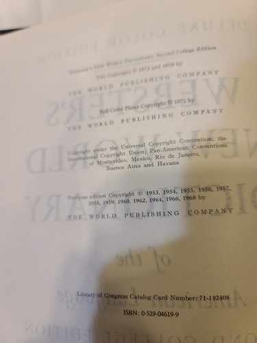 Webster's New World Dictionary Deluxe Color American Language 2nd Edition 1972 - Picture 11 of 20
