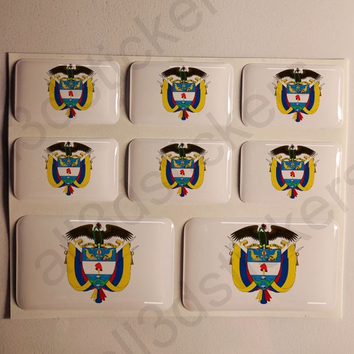 Sticker Colombia Resin Domed Stickers Colombia Coat of Arms 3D Vinyl Adhesive - 第 1/1 張圖片