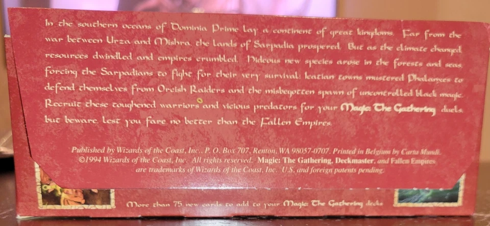 MTG MAGIC THE GATHERING FALLEN EMPIRES 1994 BOOSTER PACK BOX SEALED FREE US SHIP - Image 2 of 4