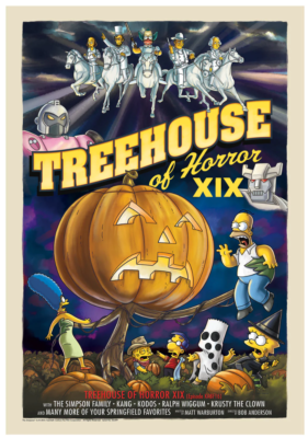 The Simpsons Treehouse of Horror XIX Halloween Poster Giclee Print
