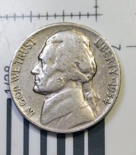 1954 D/D Jefferson Nickel - RPM - Nice Error To Add To Your Collection - Picture 4 of 5