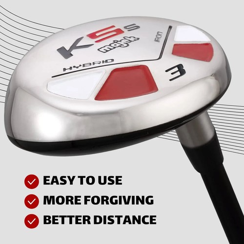 Senior Mens Majek Golf K5 Hybrid Set #3-PW SUPER JUMBO Grips + Headcovers + Hat - Picture 7 of 15