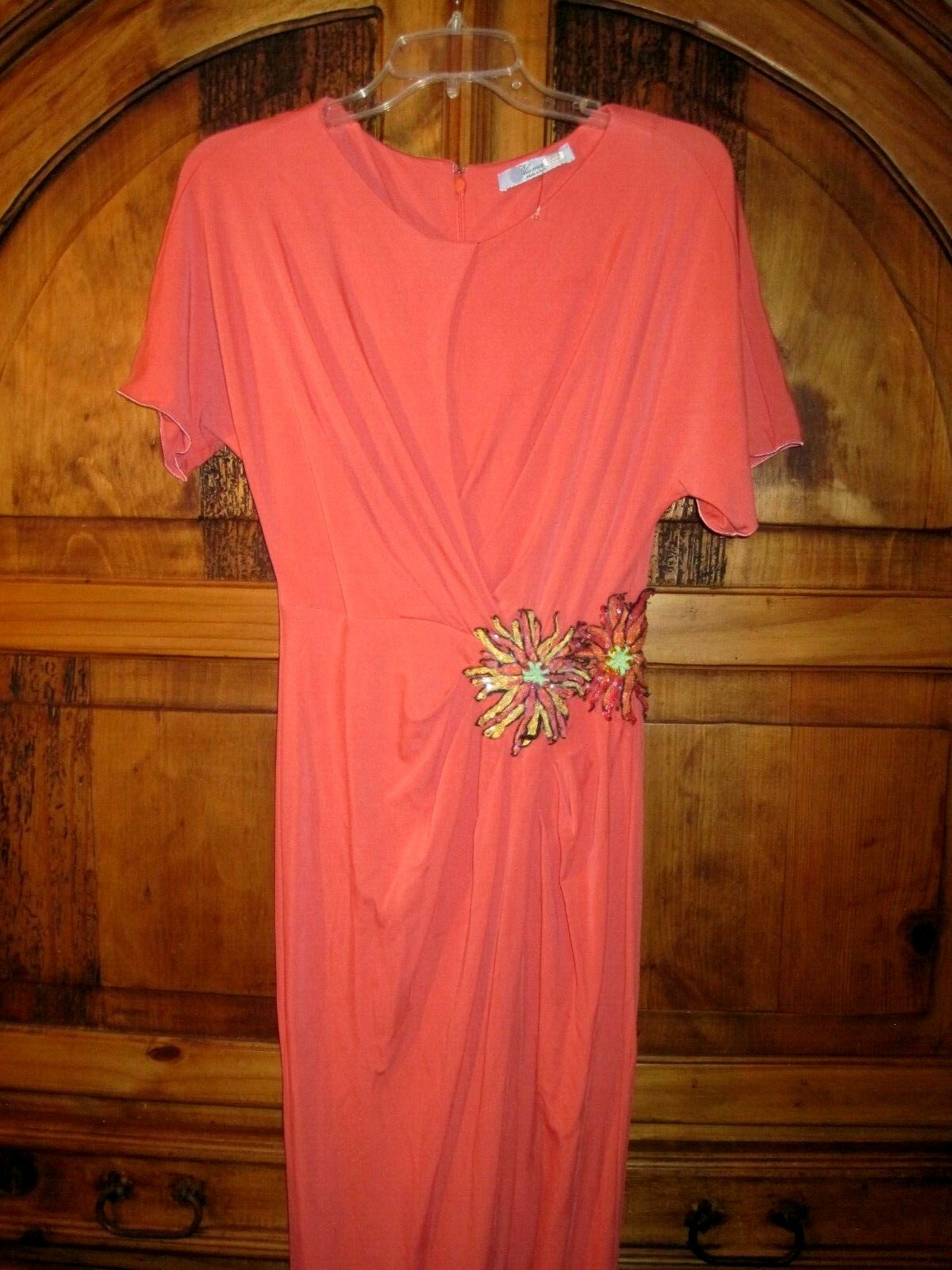 blueMARINE BALL GOWN SPRING Coral Short Sleeve DRESS FLOWERS 42 US MED 2075 blueMARINE BALL GOWN SPRING Coral Short Sleeve DRESS FLOWERS 42 US MED 2075