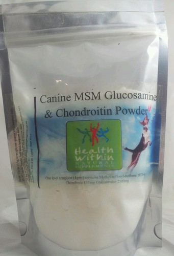 Canine MSM Chondroitin Glucosamine Powder 400gm Dog Joint Arthritis Dysplasia