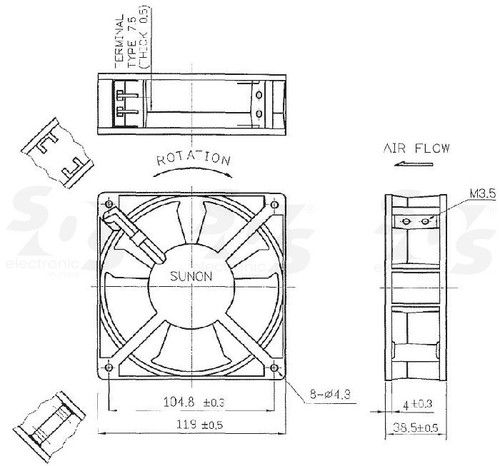 HUSSMAN AXIAL FAN CHICKEN WARMER Fan motor HUSEL1271 - Picture 3 of 7