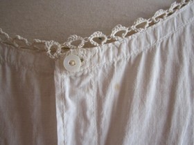 Antique 1910s/20s White Cotton Sleeveless Fitted Slip/Dress Whitework Embroidery