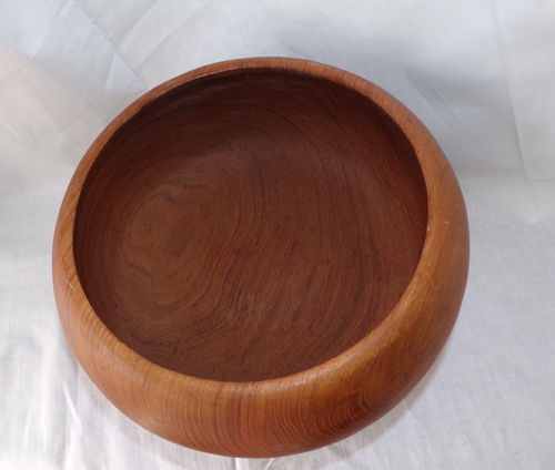 Goodwood Genuine Teak Vintage Salad Bowl W/Serving Fork Spoon 9.5" Wood Utensils - Picture 16 of 23