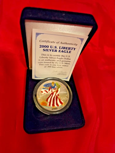 2000 - 1 oz Colorized Fine Silver American Eagle Dollar