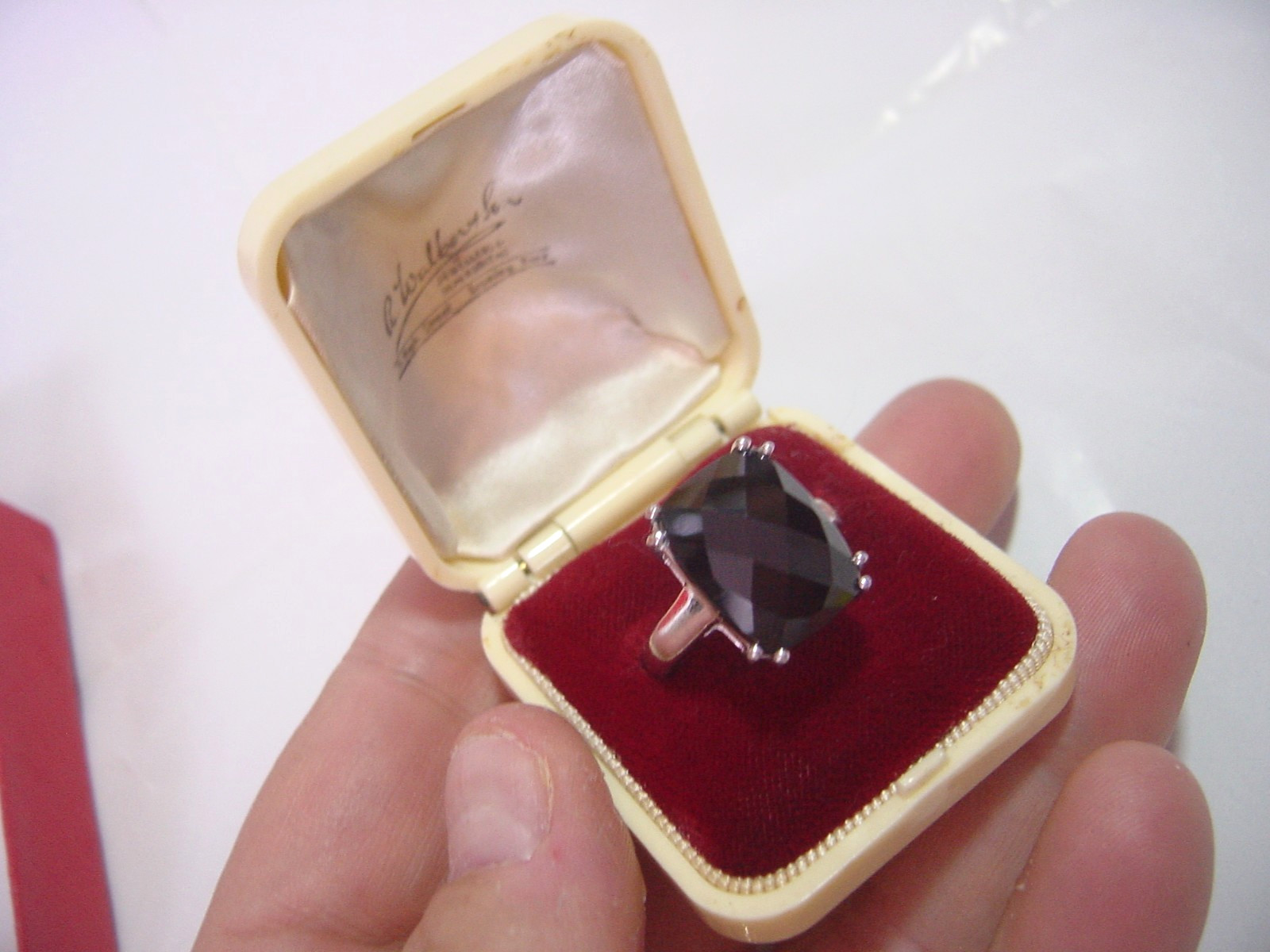 exquisite Solid Silver Ring-large genuine faceted… - image 1