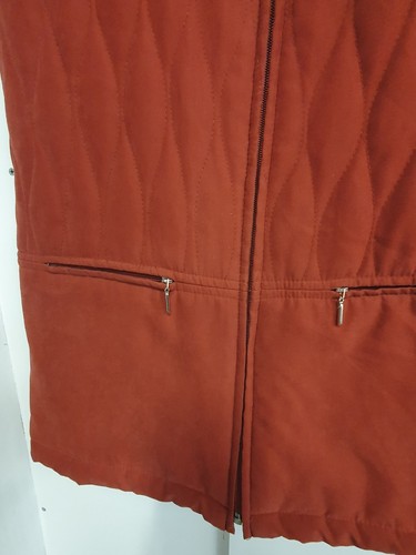 Sanro Size 10 Burnt Orange Vest Jacket Zip Up Suede Feel Lined Windbreaker - Picture 3 of 8