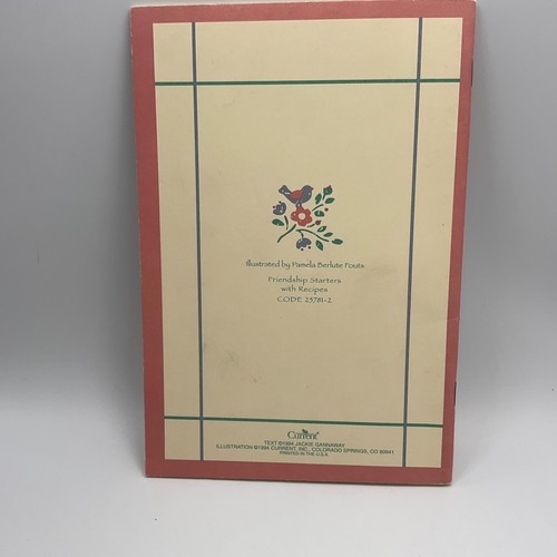 Friendship Starters With Recipes Jackie Gannaway 1994 Cook Book Kitchen Craft - Foto 7 di 7