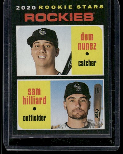 2020 Topps Heritage #123 Rockies 2020 Rookie Stars Nunez Hilliard RS, RC - Picture 1 of 2