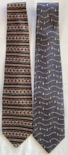 Lot of 2 Vintage Geoffrey Beene 100 Silk Ties Classic Designs