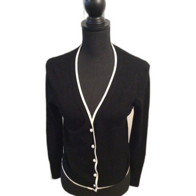 Black Cardigan Pearl Buttons V Neck Corpcore Truth Republic Small S Classic