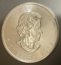 2018 Canada 5 Dollars - 1 Oz Maple Leaf - 9999 Fine Silver Round ~ Elizabeth II